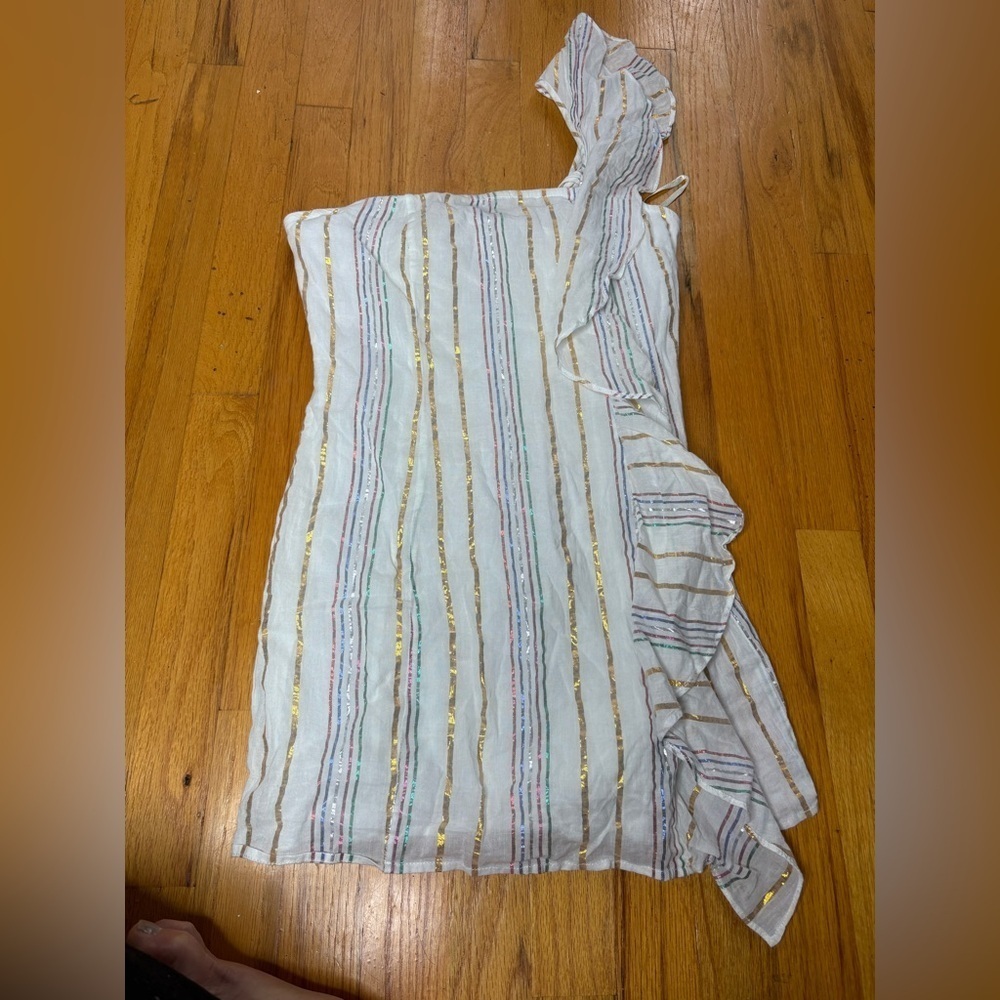 ✨Tularosa One-Shoulder Ruffle Mini Dress – Size Small✨ 💛 - Picture 2 of 10